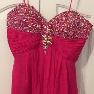 Strapless Fuchsia Prom dress